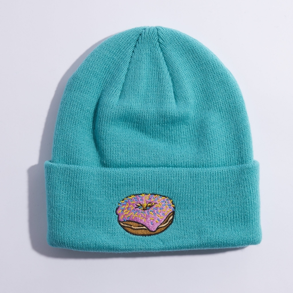 Crave Sprinkle Donute Turquoise Winter Beanie Hat